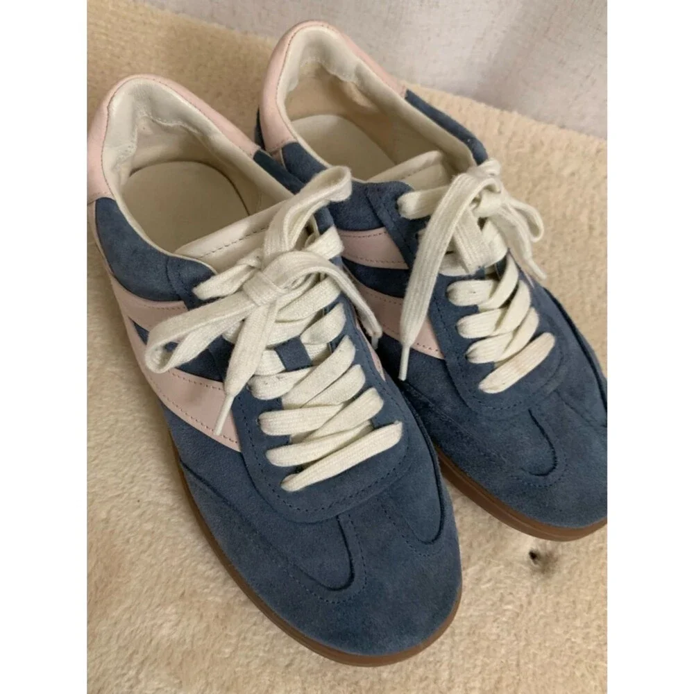 Vince. Women’s Oasis Huntington Blue Suede Powder Pink Sambas Sneakers 6.5 US